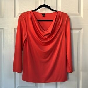 Ann Taylor Orange Blouse Top Size Medium